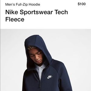 Navy blue nike zip up hoodie